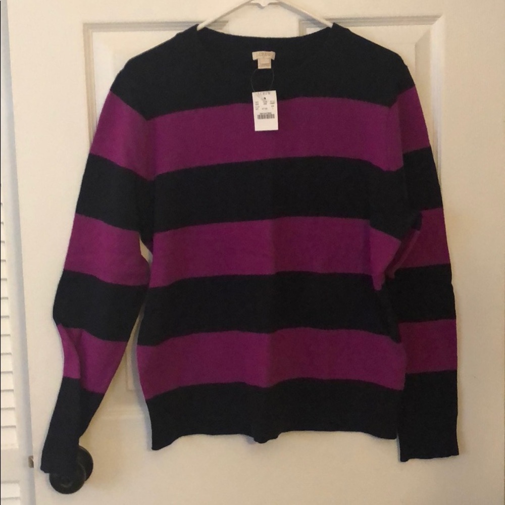 JCrew striped rugby wool sweater